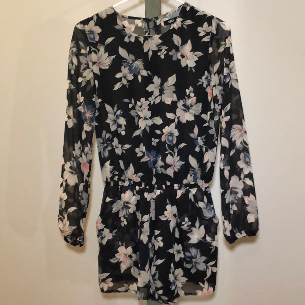 Opaque long sleeved romper.